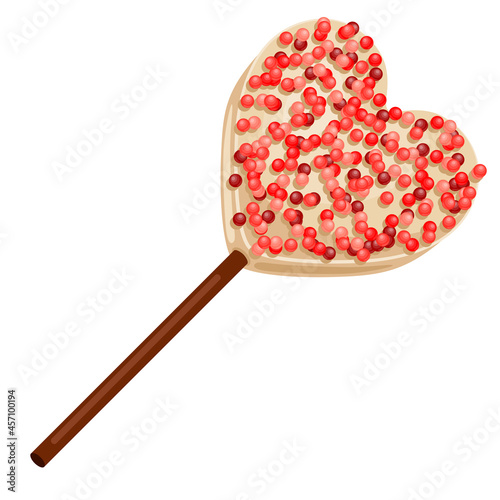 Illustration of lolipop heart. Food item for bars, restaurants and shops.