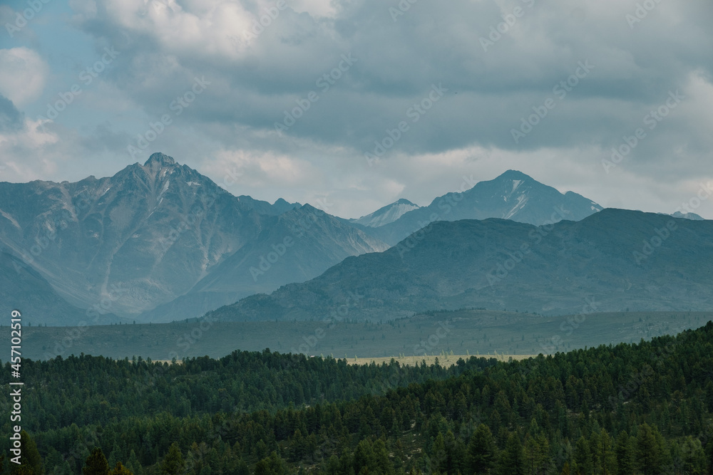 Obraz premium Landscape near the Ulagan district center in the Republic of Altai
