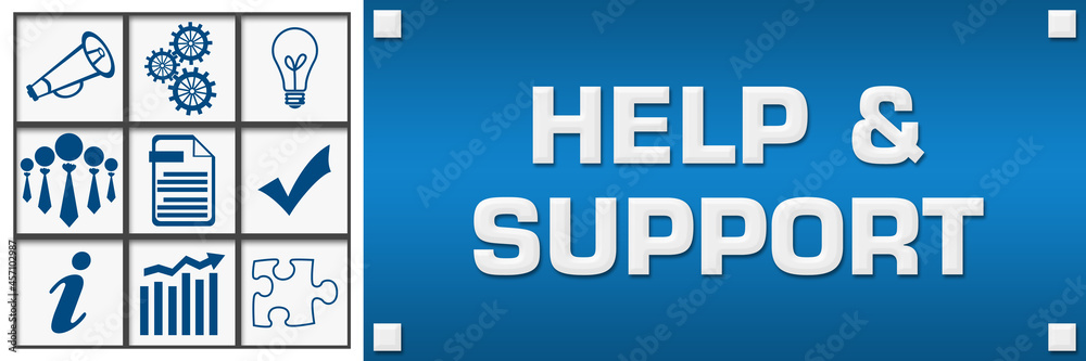 Help And Support Business Symbols Grid Left Help And Support Business Symbols Grid Left