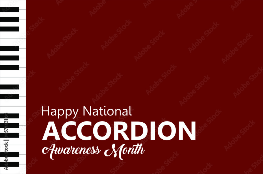 National Accordion Awareness Month Holiday Concept Template For