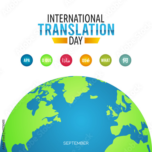 vector graphic of international translation day good for international translation day celebration. flat design. flyer design.flat illustration. photo