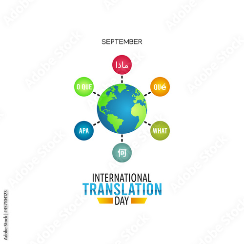 vector graphic of international translation day good for international translation day celebration. flat design. flyer design.flat illustration.