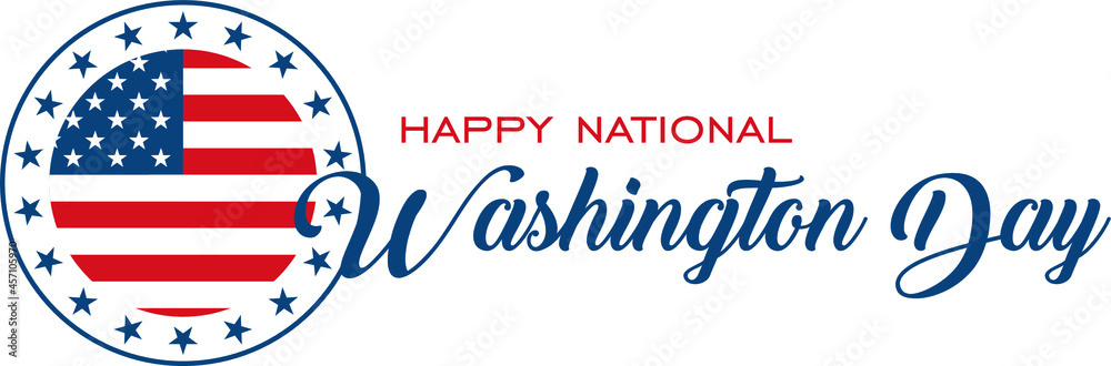 happy National  Washington Day. Holiday concept. Template for background, banner, card, poster with text inscription. Vector EPS10 illustration