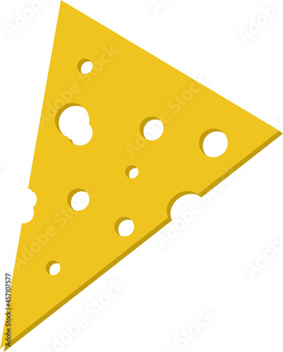 A thin slice of cheese with holes