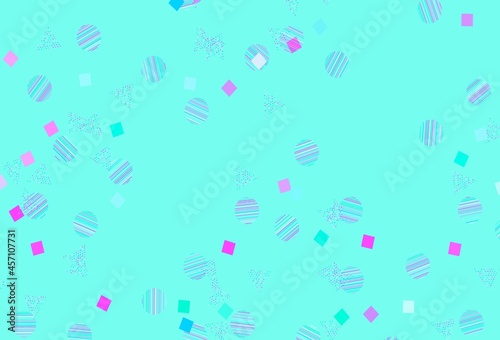 Light Pink, Blue vector background with polygonal style with circles.