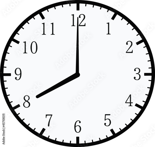 Simple illustration design for 8 o'clock