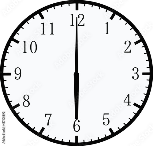 Simple illustration design for 6 o'clock