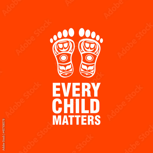 Every Child Matters and Orange Shirt Day Canada. 30 September. Memorial in tribute to aboriginal children whose remain found in Residential School in Kamloops, Canada. T-shirt Design.
