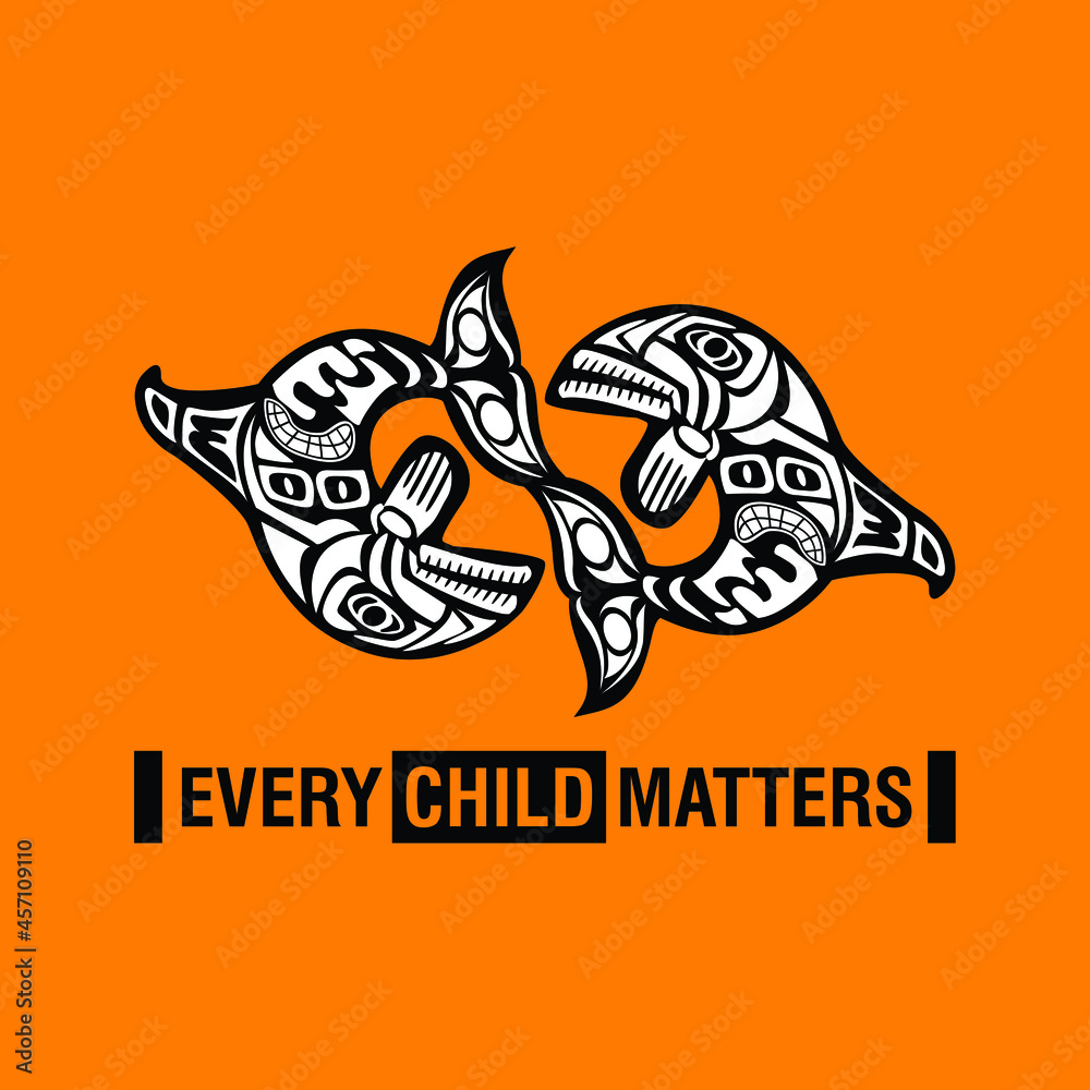 Every Child Matters and Orange Shirt Day Canada. 30 September. Memorial in tribute to aboriginal children whose remain found in Residential School in Kamloops, Canada. T-shirt Design. Every Child Matters and Orange Shirt Day Canada. 30 September. Memorial in tribute to aboriginal children whose remain found in Residential School in Kamloops, Canada. T-shirt Design.