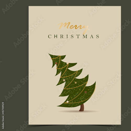 minimalistic christmas card with a Christmas tree