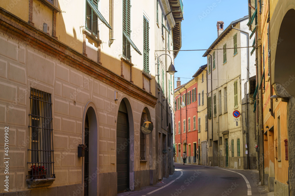Street of Gavi, historic city in Monferrato, Italy