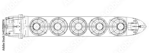 Large gas tanker or LNG carrier. Vector