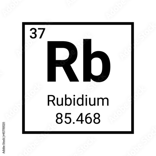 Rubidium element chemistry symbol periodic table. Rubidium atom sign gas icon