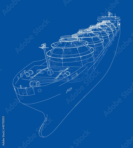 Large gas tanker or LNG carrier. Vector