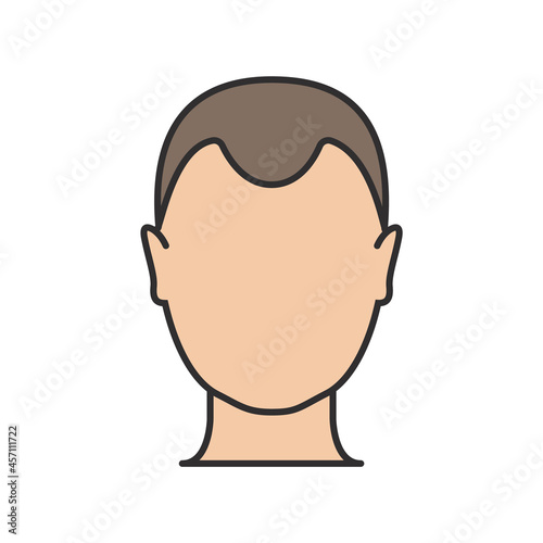 Hair loss man icon cartoon vector logo. Hair loss male scalp bald illustration