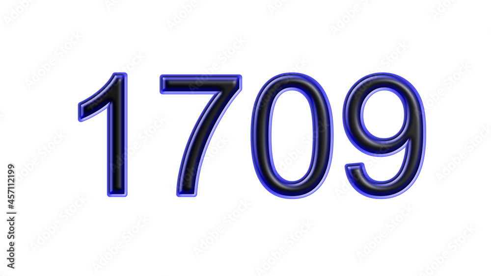 blue 1709 number 3d effect white background blue 1709 number 3d effect white background