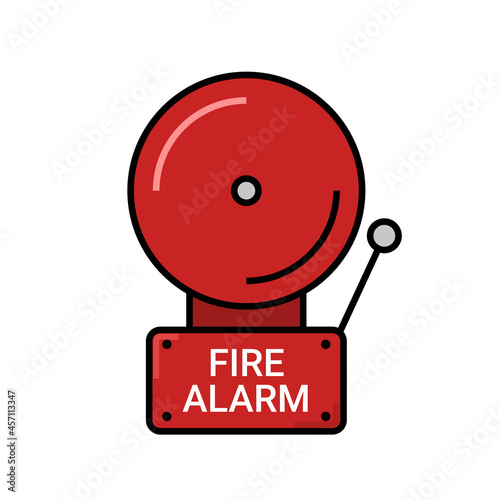 Fire alarm emergency vector icon. Fire alert danger symbol