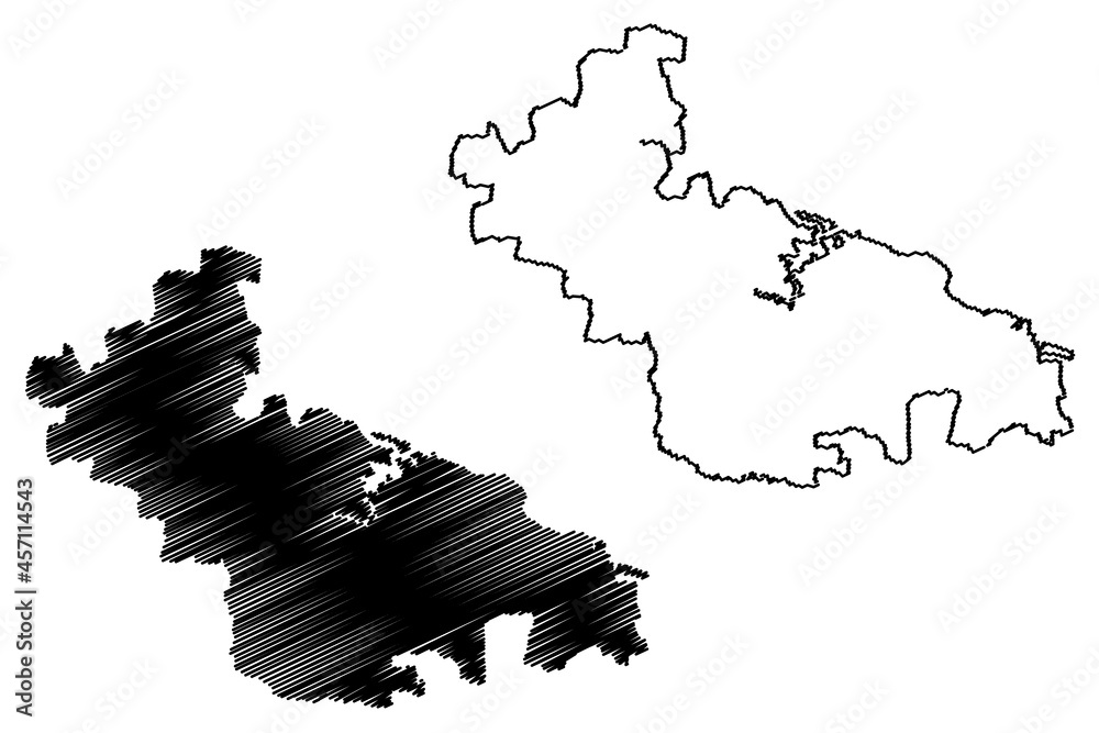 Bagalkot district (Karnataka State, Republic of India, Belgaum Division) map vector illustration, scribble sketch Bagalkot map