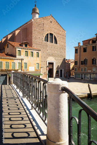 Venice - Italy: Campo San Pantalon with Bridge and Handrail photo