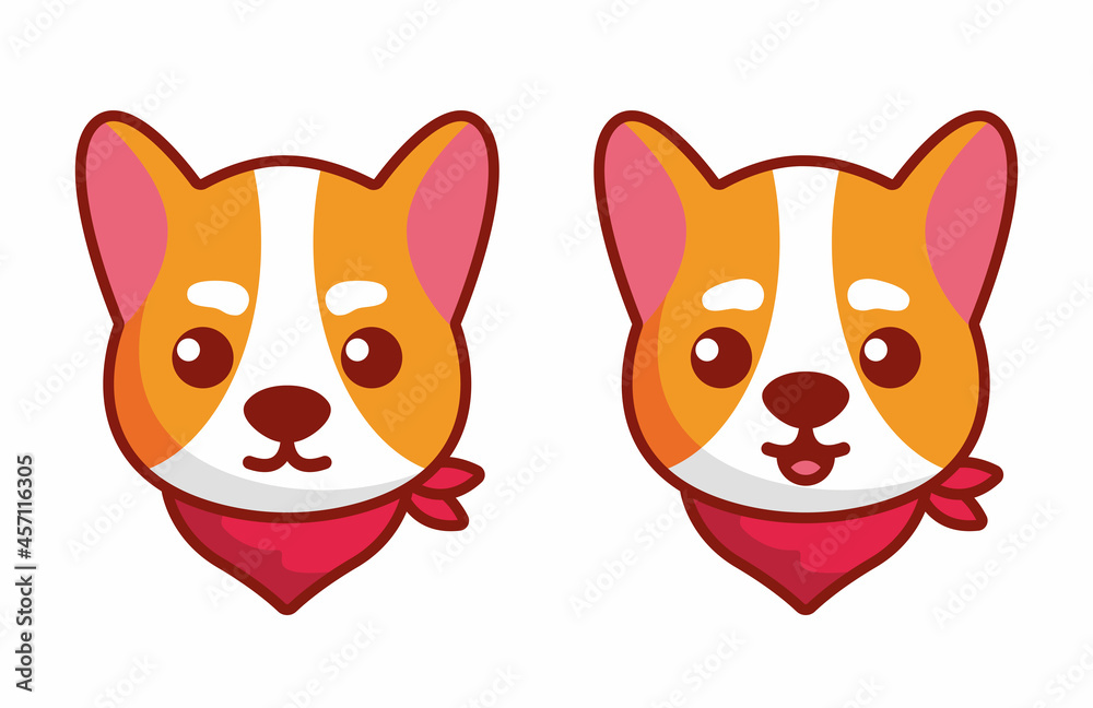 The muzzle of a cute red dog. Serious and cheerful dog