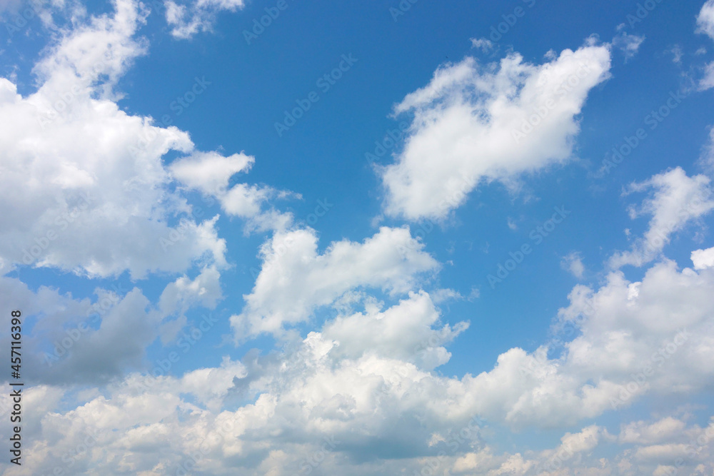 Beautiful view of the blue sky with white clouds, background. Beautiful view of the blue sky with white clouds, background.