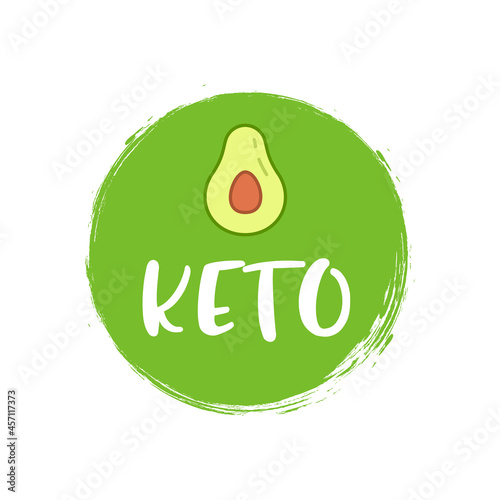 Keto diet icon logo. Ketogenic approved sign vector icon