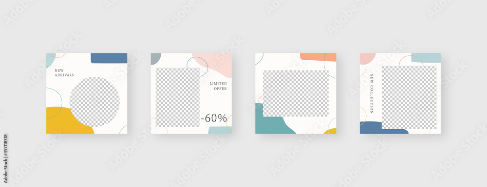 Social media template. Trendy editable social media post template. Mockup isolated. Template design. Vector illustration. Social media template. Trendy editable social media post template. Mockup isolated. Template design. Vector illustration.