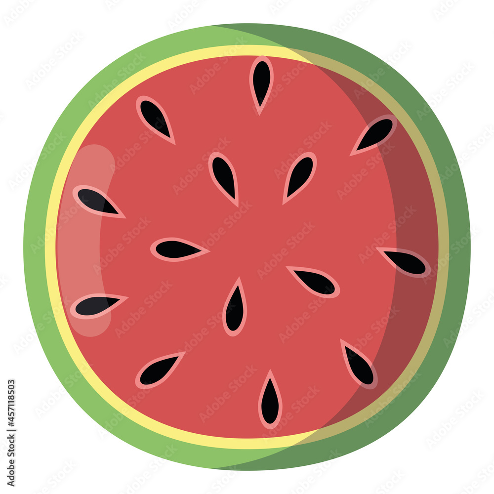 Obraz premium Isolated colored slice of watermelon icon