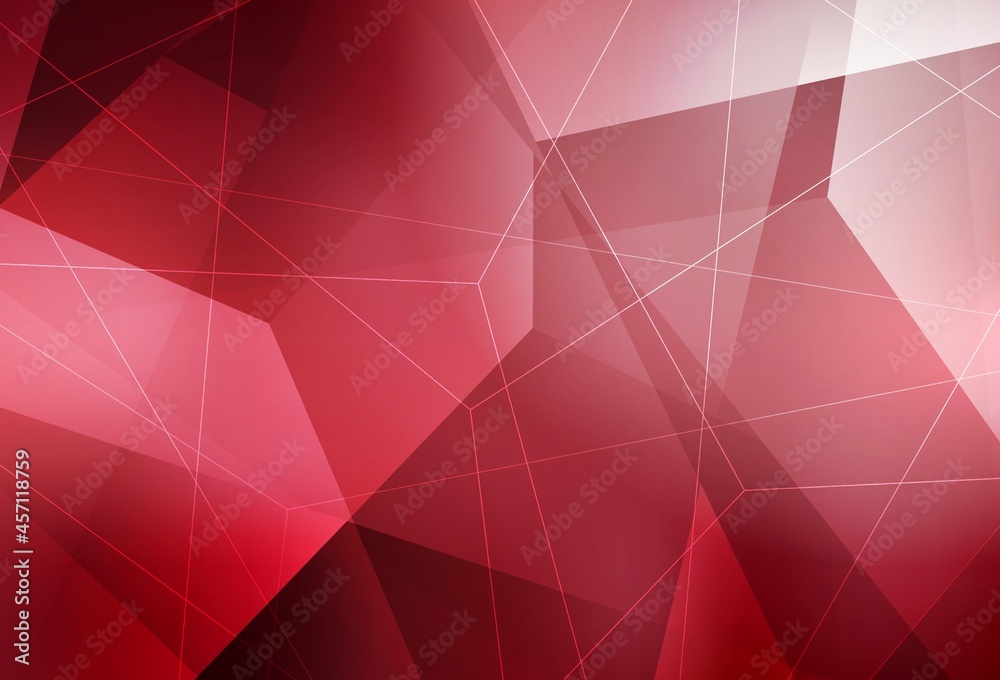 Fototapeta premium Light Red vector background with triangles.