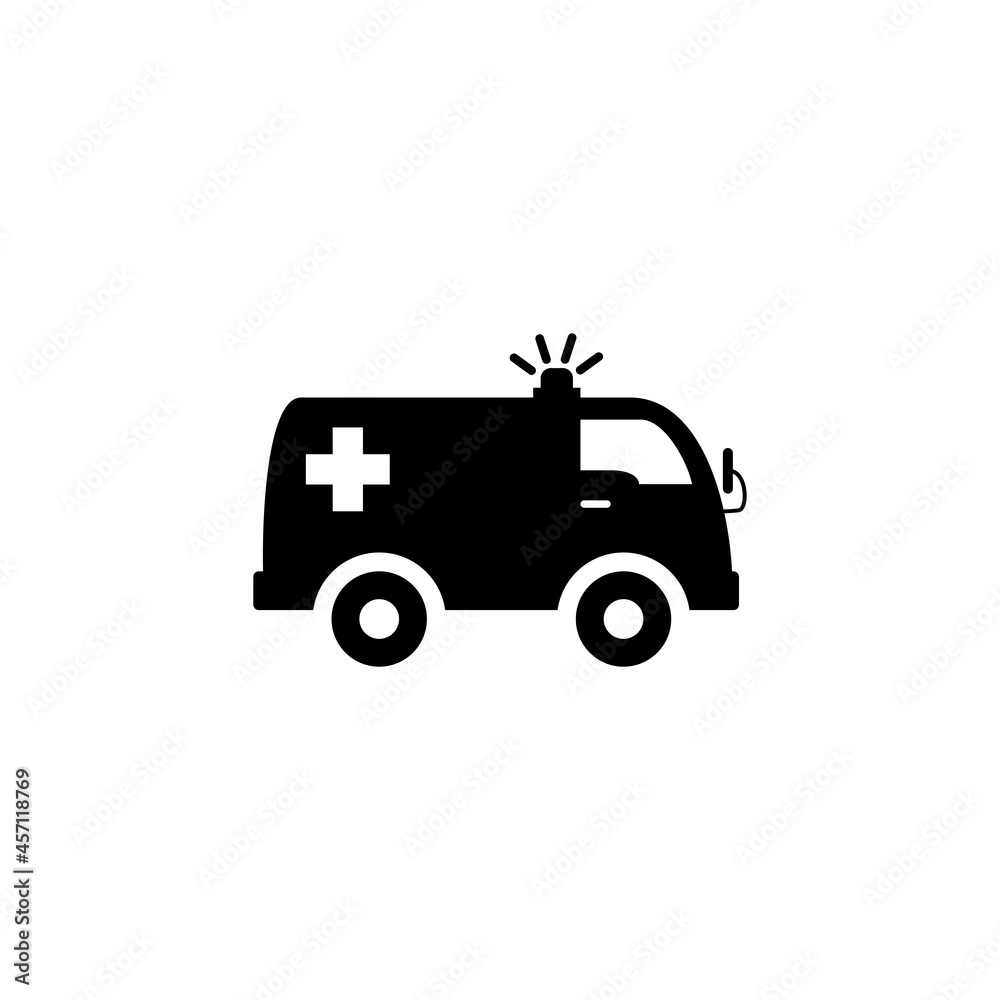 Ambulance in black style