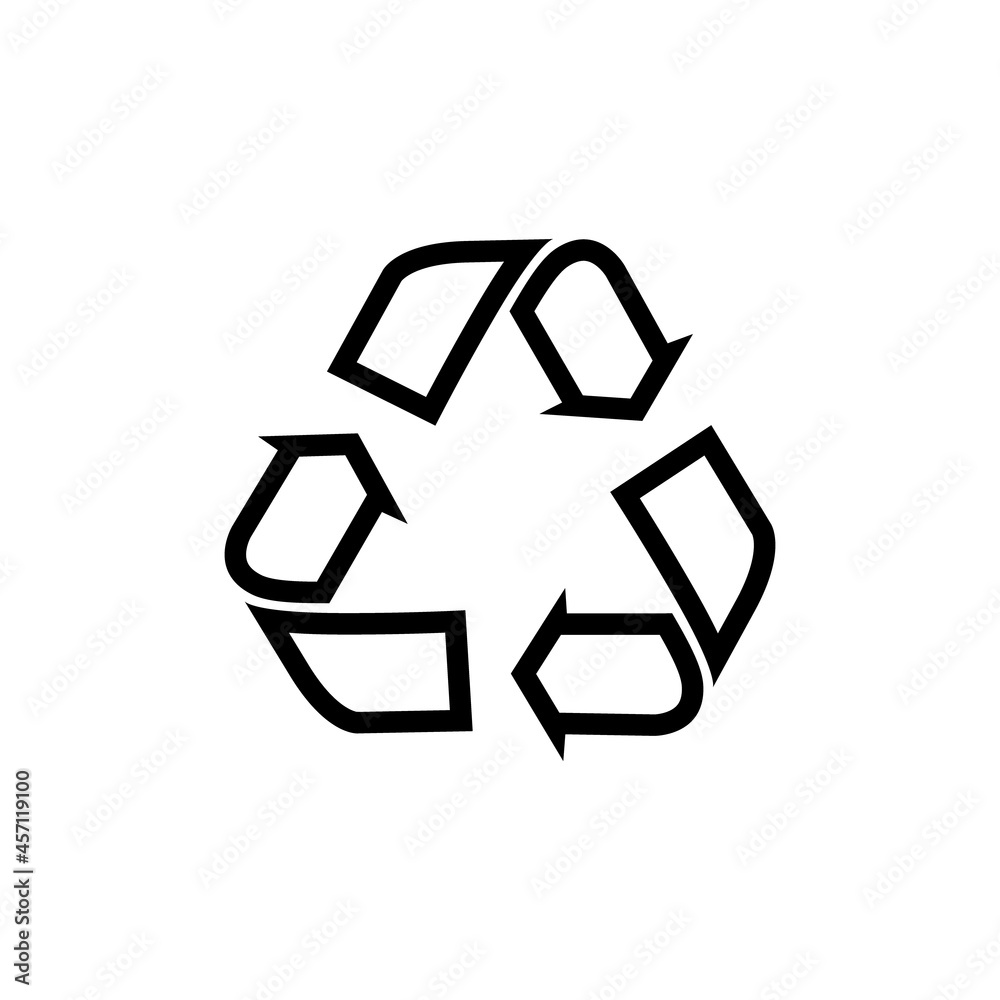 Vector waste logo sign. Arrow reuse earth recycle symbol reuse concept icon Vector waste logo sign. Arrow reuse earth recycle symbol reuse concept icon