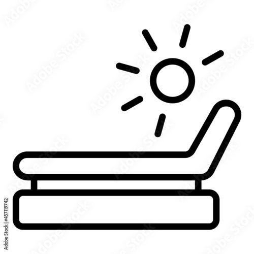 Deck chair icon outline vector. Beach longue. Summer sunbed