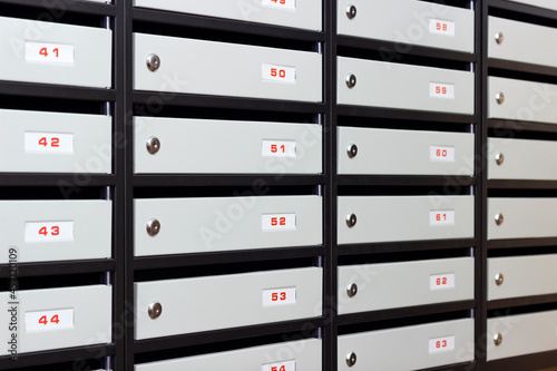 mailboxes in an apartment house