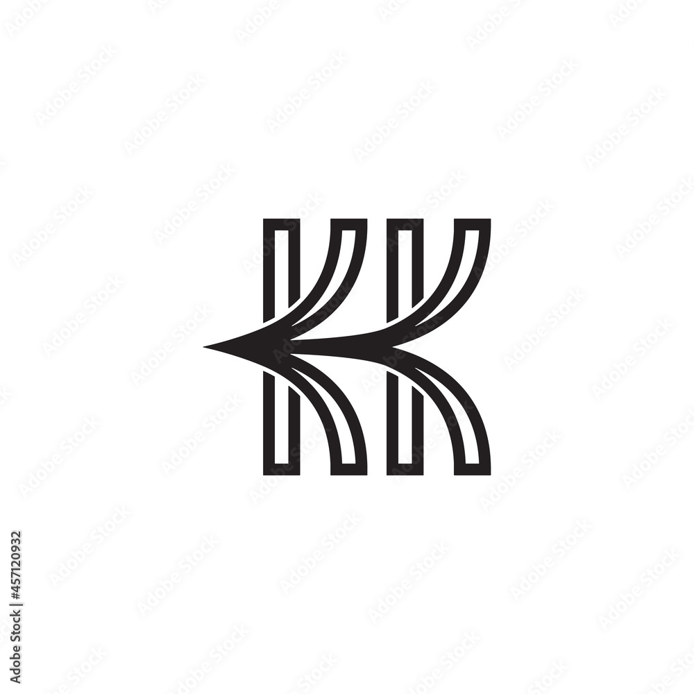 double letter k with line style logo design double letter k with line style logo design