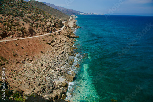 landscape of the sea and mountains of cabo de gata