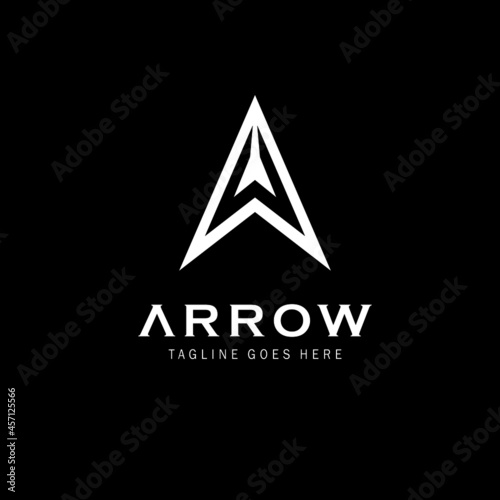 Initial Letter A Arrow with Arrowhead for Archer Archery Outdoor Apparel Gear Hunter logo design
