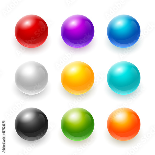 Rainbow 3d ball blue red sphere yellow vector isolated color circle bubble icon