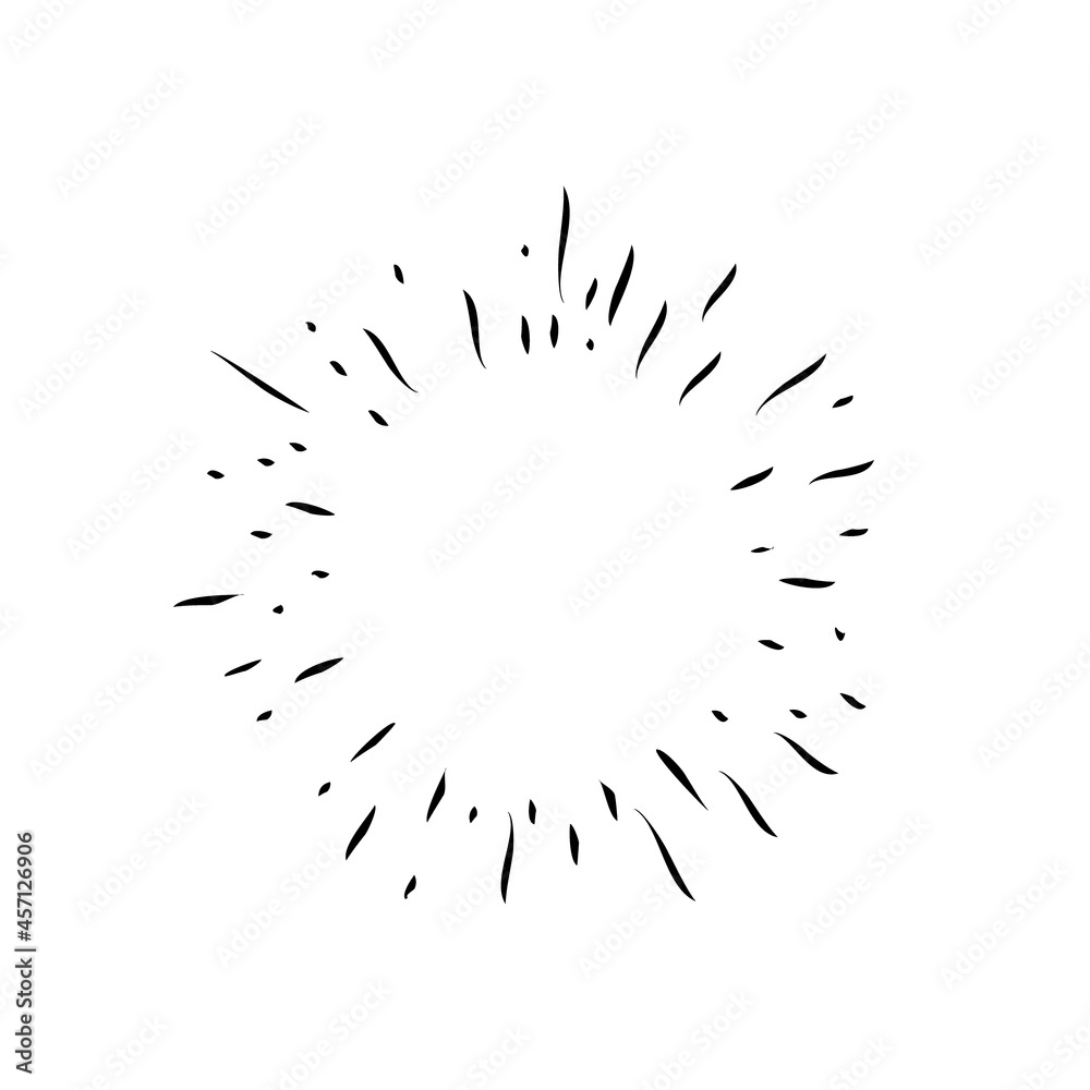 Sunburst doodle. Star, firework explosion. Hand drawn vector Illustration. Sunburst doodle. Star, firework explosion. Hand drawn vector Illustration.