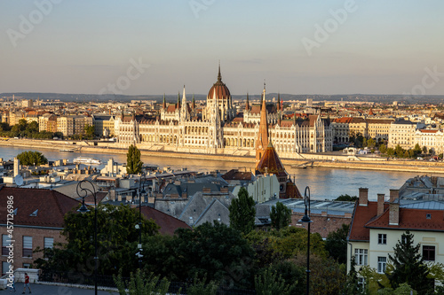 Sunset in Budapest parliament 