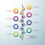 Presentation business infographic timeline circle colorful with 8 step