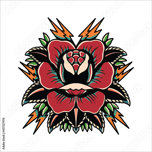 rose tattoo illustration vector design