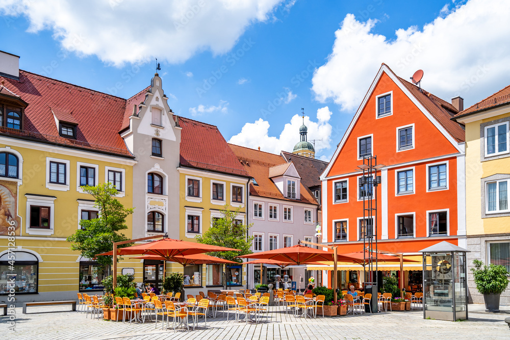 Fototapeta premium Marktplatz, Mindelheim, Bayern, Deutschland 