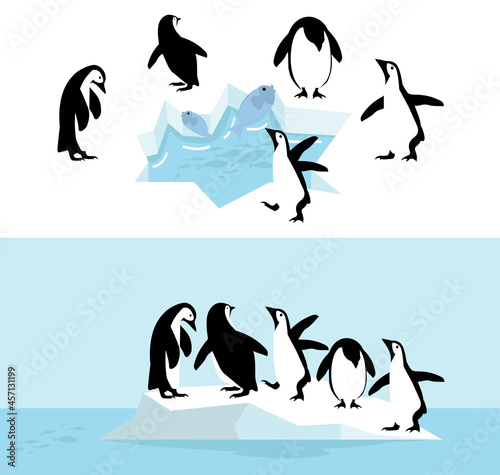 penguin on ice floe Global warming