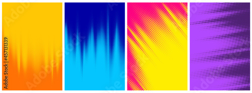 Set of abstract halftone colorful backgrounds.