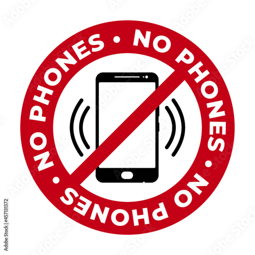 Warning sign no phone. No phone calls. Set of signs. Vector illustration. Sign off the phone, and whether the sound, with text