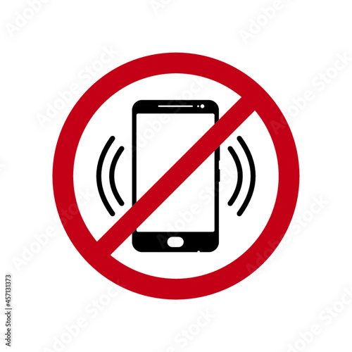 Warning sign no phone. No phone calls. Set of signs. Vector illustration. Sign off the phone, and whether the sound