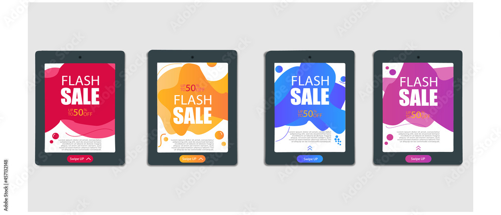 Modern color discount offer on tablet Modern color discount offer on tablet