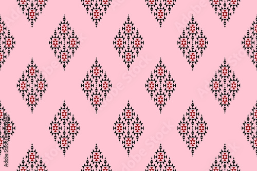 Geometric ethnic oriental seamless pattern traditional Design for background,carpet,wallpaper.clothing,wrapping,Batik fabric,Vector illustration.embroidery style - Sadu, sadou, sadow or sado