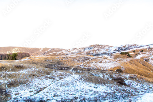 Kislovodsk, Russia. December 28, 2018. Mountain peaks in winter