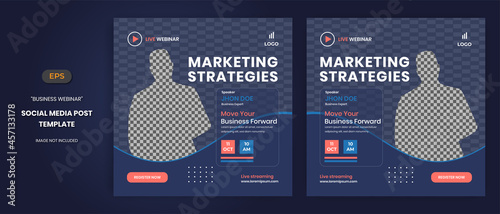 Webinar flyers social media post and stories, perfect for business webinar, creative webinar and other online seminars	